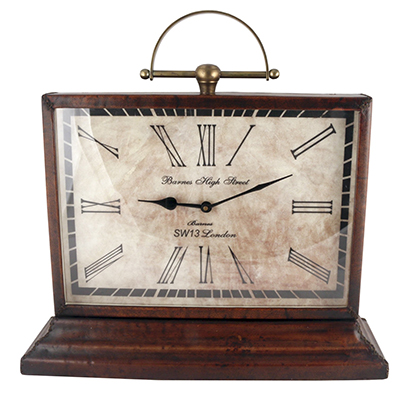 Leather Mantle Clock - Click Image to Close